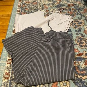 Wide leg drawstring pants, size Medium 2 pair